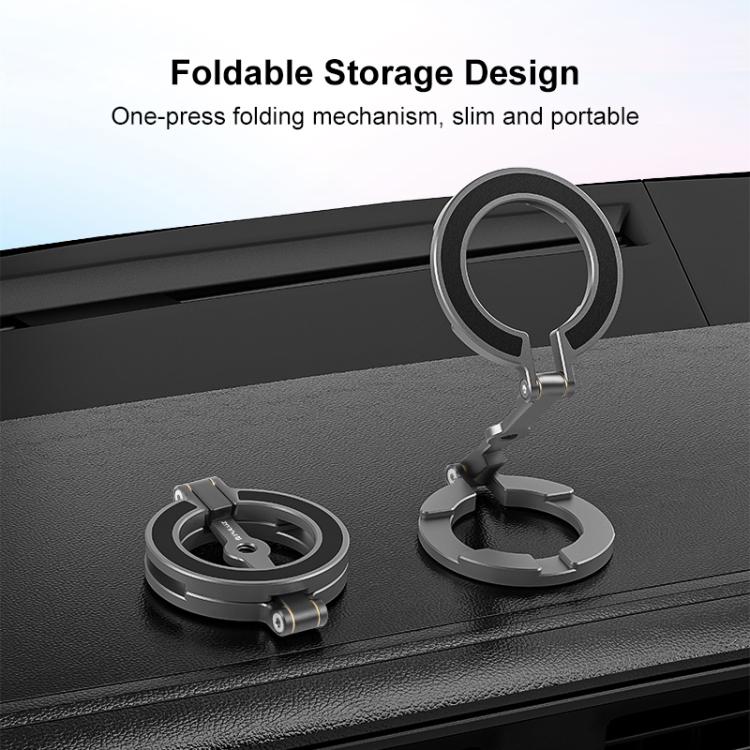 PULUZ MagSafe Dual-Head Magnetic Folding Phone Holder Bracket  - Black