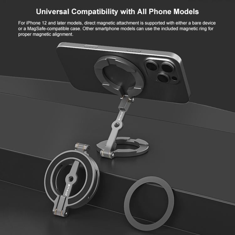 PULUZ MagSafe Dual-Head Magnetic Folding Phone Holder Bracket  - Black
