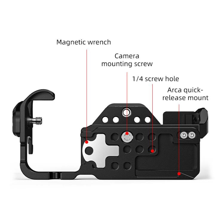 For Sony Cinema Line FX2 / ILME-FX2B PULUZ Metal Camera Cage Stabilizer Rig - Black