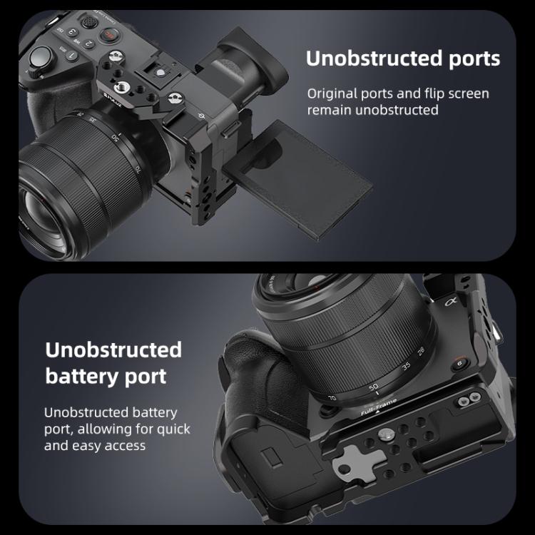 For Sony Cinema Line FX2 / ILME-FX2B PULUZ Metal Camera Cage Stabilizer Rig - Black