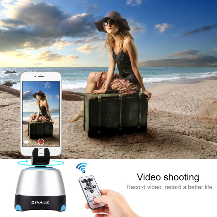 [UAE Warehouse] PULUZ Electronic 360 Degree Rotation Panoramic Head with Remote Controller for Smartphones, GoPro, DSLR Cameras(Blue)