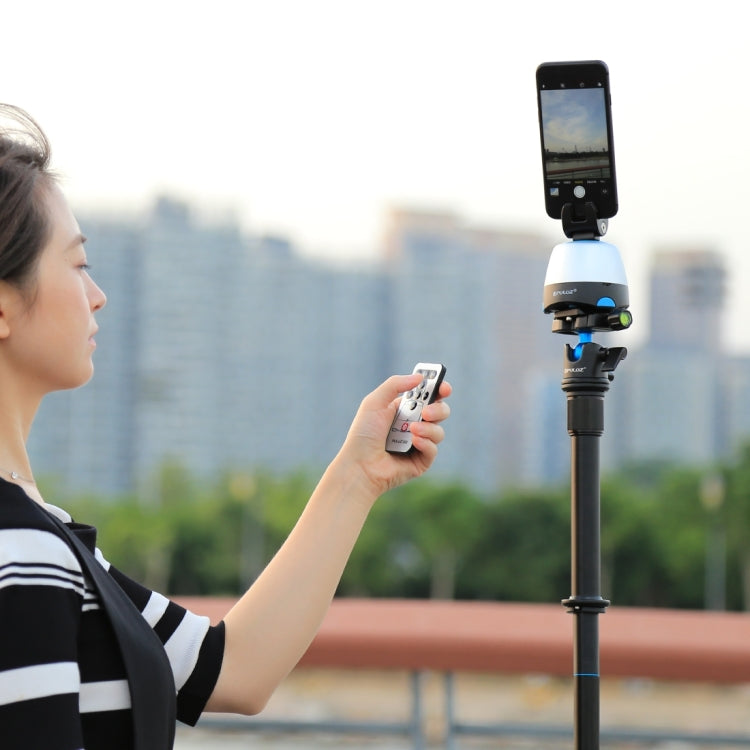 [UAE Warehouse] PULUZ Electronic 360 Degree Rotation Panoramic Head with Remote Controller for Smartphones, GoPro, DSLR Cameras(Blue)