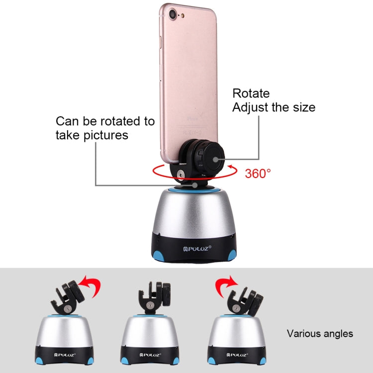 [UAE Warehouse] PULUZ Electronic 360 Degree Rotation Panoramic Head with Remote Controller for Smartphones, GoPro, DSLR Cameras(Blue)