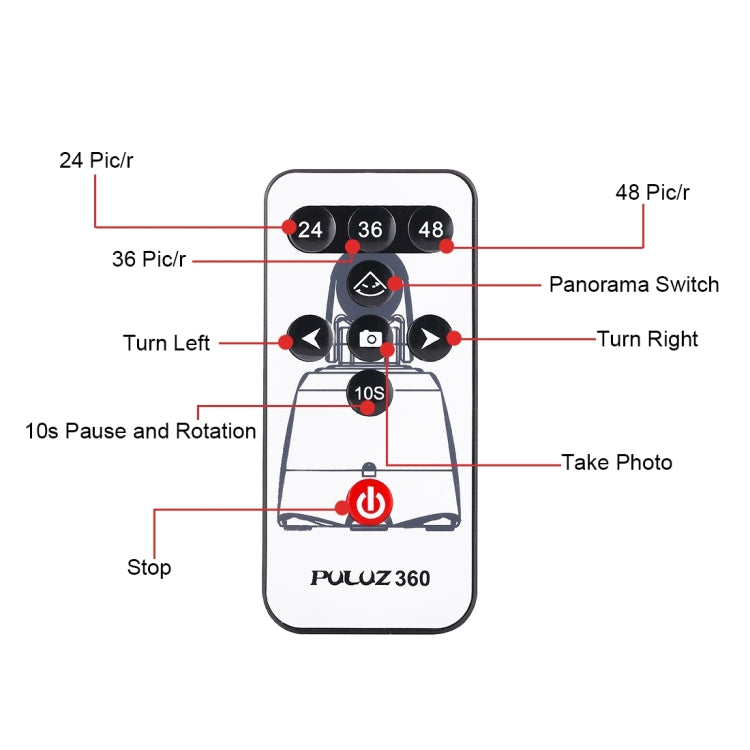 [UAE Warehouse] PULUZ Electronic 360 Degree Rotation Panoramic Head with Remote Controller for Smartphones, GoPro, DSLR Cameras(Blue)