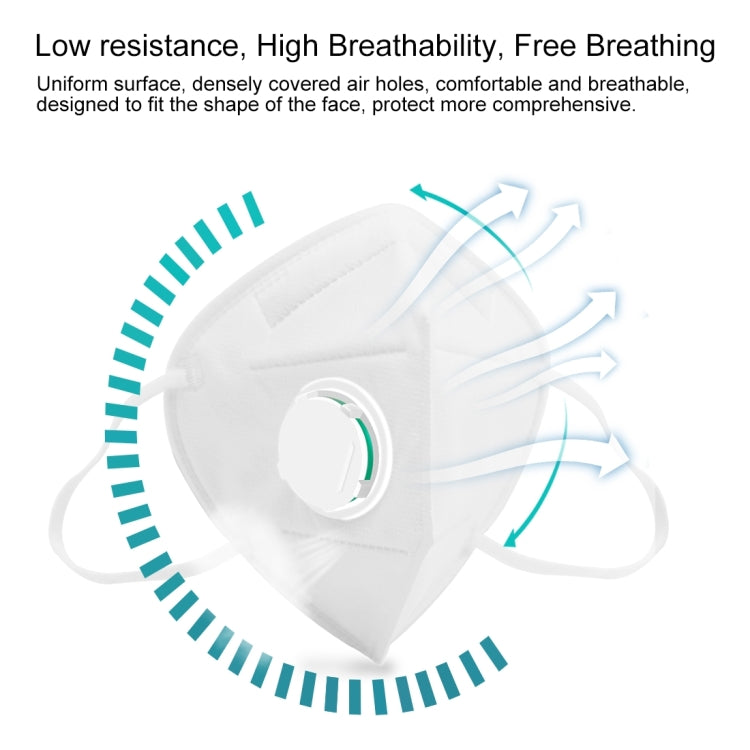 [HK Warehouse] 10 PCS KN95 n95 Breathable Respirator Dustproof Antiviral Anti-fog Protective Face Mask with Breath-Valve Filter