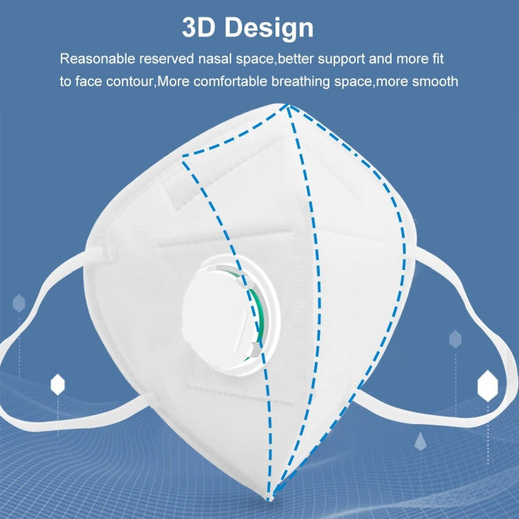 [HK Warehouse] 10 PCS KN95 n95 Breathable Respirator Dustproof Antiviral Anti-fog Protective Face Mask with Breath-Valve Filter