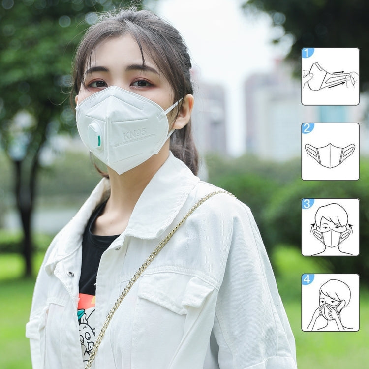 [HK Warehouse] 10 PCS KN95 n95 Breathable Respirator Dustproof Antiviral Anti-fog Protective Face Mask with Breath-Valve Filter