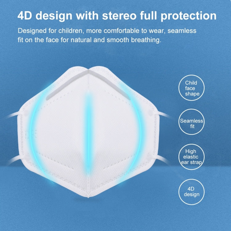 [HK Warehouse] 10 PCS Kids KN95 n95 Breathable Respirator Dustproof Antiviral Anti-fog Protective Face Mask for Kids Children