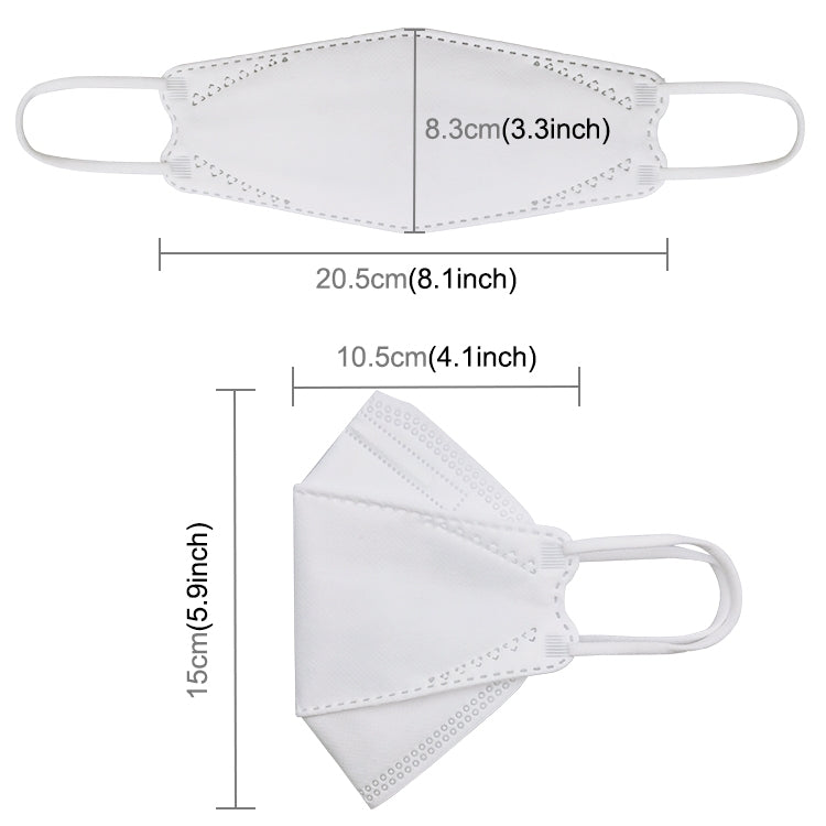 [HK Warehouse] 10 PCS KN95 KF94 Breathable Respirator Dustproof Antiviral Anti-fog Willow Leaf Shaped Protective Face Mask