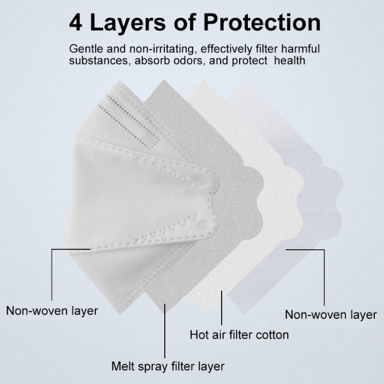 [HK Warehouse] 10 PCS KN95 KF94 Breathable Respirator Dustproof Antiviral Anti-fog Willow Leaf Shaped Protective Face Mask