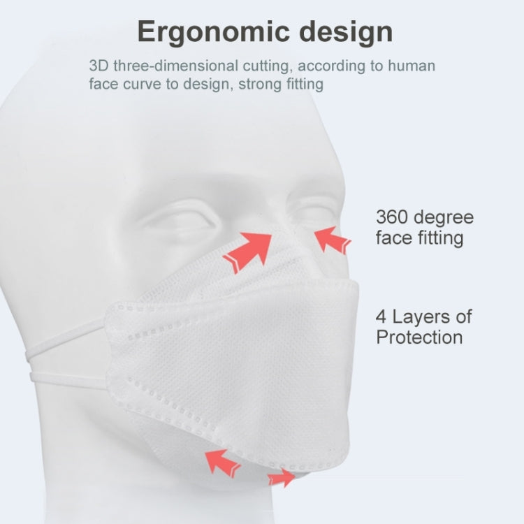 [HK Warehouse] 10 PCS KN95 KF94 Breathable Respirator Dustproof Antiviral Anti-fog Willow Leaf Shaped Protective Face Mask
