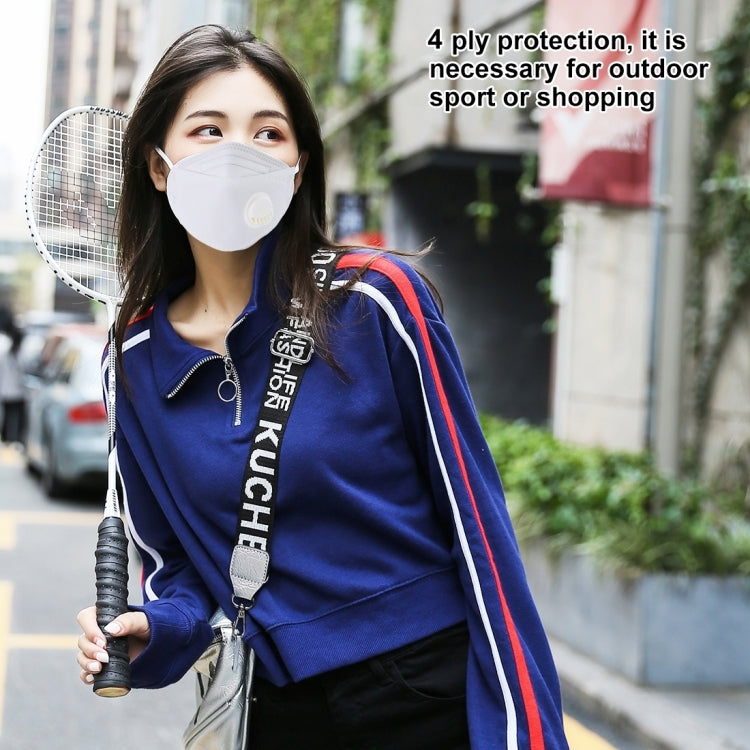 [HK Warehouse] 10 PCS KN95 KF94 Breathable Respirator Dustproof Antiviral Anti-fog Willow Leaf Shaped Protective Face Mask with Breath-Valve Filter