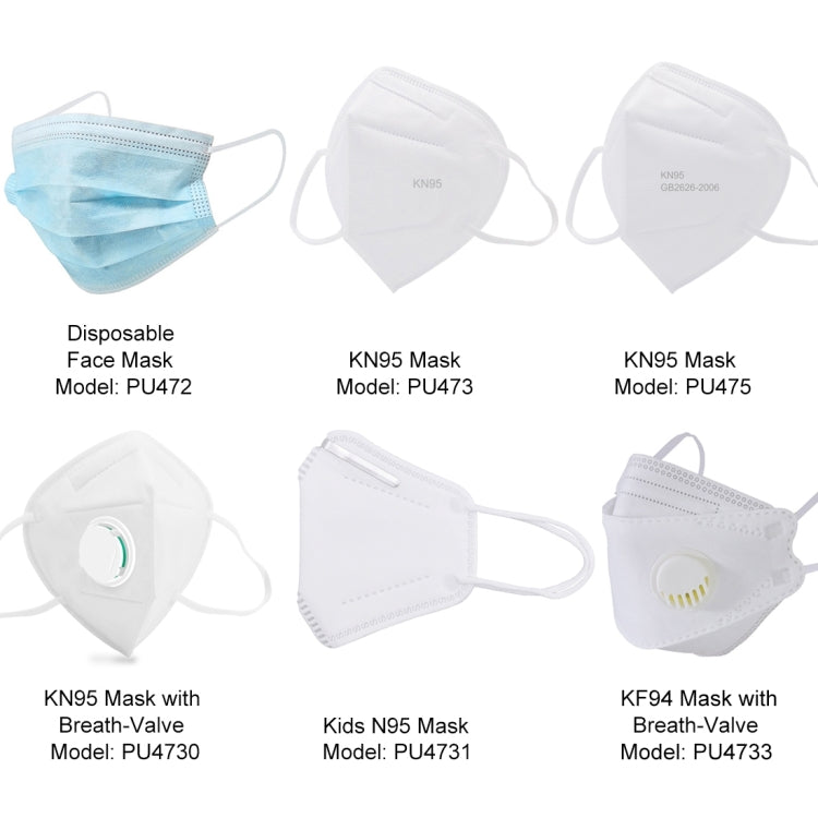 [HK Warehouse] 10 PCS KN95 KF94 Breathable Respirator Dustproof Antiviral Anti-fog Willow Leaf Shaped Protective Face Mask with Breath-Valve Filter