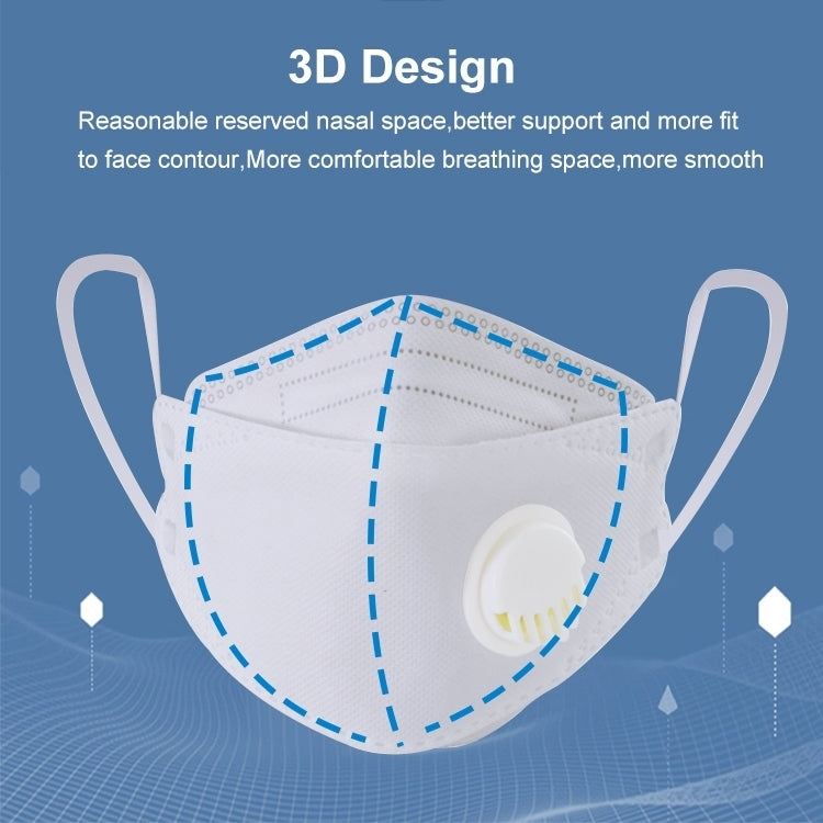 [HK Warehouse] 10 PCS KN95 KF94 Breathable Respirator Dustproof Antiviral Anti-fog Willow Leaf Shaped Protective Face Mask with Breath-Valve Filter