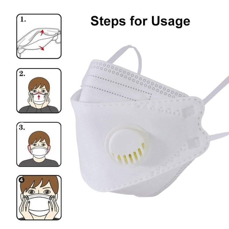 [HK Warehouse] 10 PCS KN95 KF94 Breathable Respirator Dustproof Antiviral Anti-fog Willow Leaf Shaped Protective Face Mask with Breath-Valve Filter