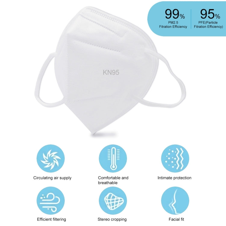 [HK Warehouse] 10 PCS KN95 n95 Foldable Earloop Breathable Respirator Dustproof Antiviral Anti-fog Protective Face Mask(White)