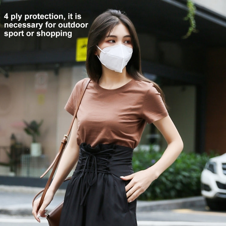 [HK Warehouse] 10 PCS KN95 n95 Foldable Earloop Breathable Respirator Dustproof Antiviral Anti-fog Protective Face Mask(White)