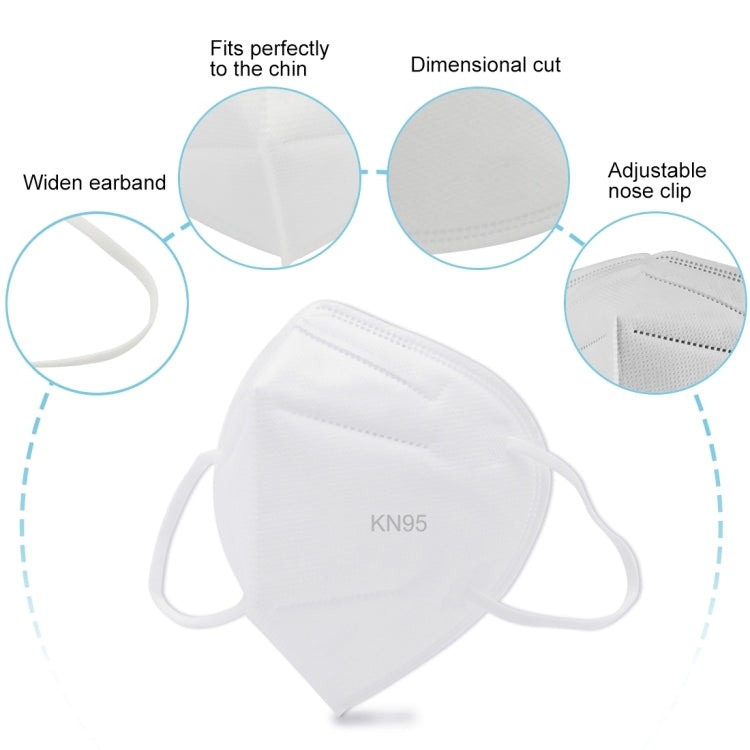 [HK Warehouse] 10 PCS KN95 n95 Foldable Earloop Breathable Respirator Dustproof Antiviral Anti-fog Protective Face Mask(White)