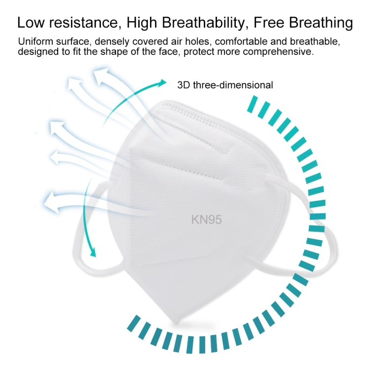 [HK Warehouse] 10 PCS KN95 n95 Foldable Earloop Breathable Respirator Dustproof Antiviral Anti-fog Protective Face Mask(White)