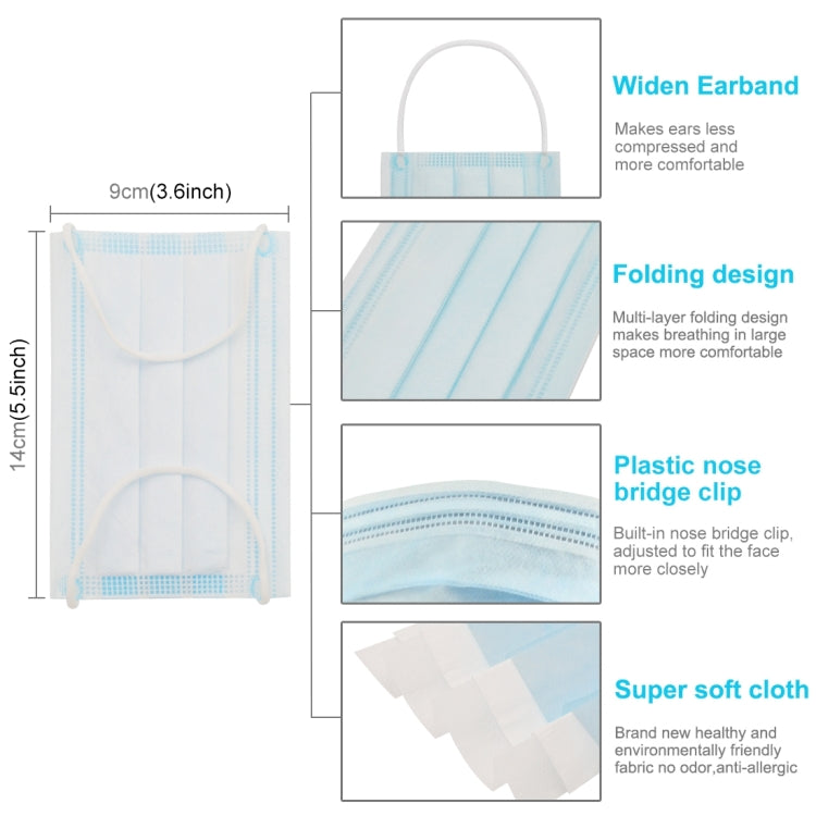 [HK Warehouse] 50 PCS for Kids Disposable 3-layered Protection Breathable Earloop Antiviral Protective Face Mask