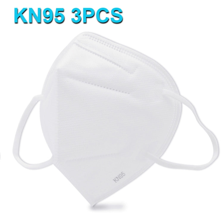 [HK Warehouse] 3 PCS KN95 n95 Foldable Earloop Breathable Respirator Dustproof Protection Antiviral Anti-fog Mask(White)