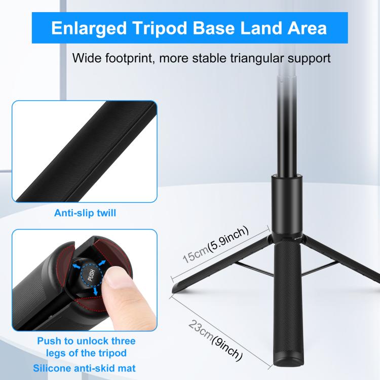 PULUZ 1.22m Retractable Invisible Selfie Stick with Tripod For Insta360 X4 / X4 Air / X3  - Black