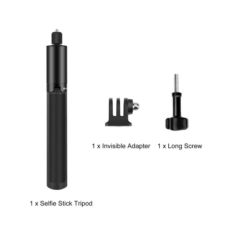 PULUZ 1.22m Retractable Invisible Selfie Stick with Tripod For Insta360 X4 / X4 Air / X3  - Black