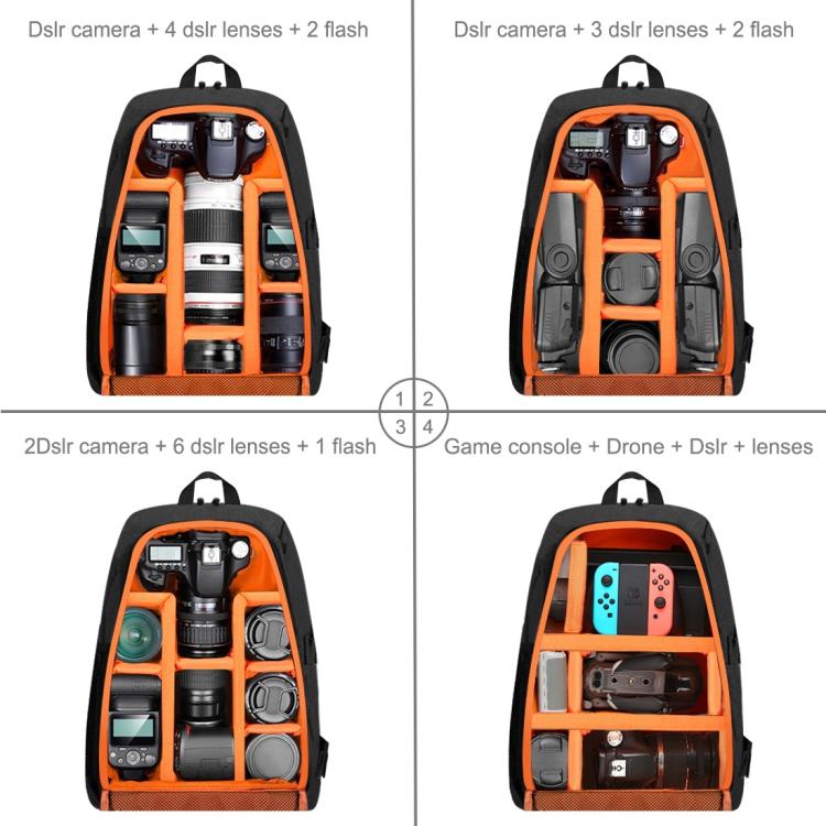 [US Warehouse] PULUZ Outdoor Portable Waterproof Scratch-proof Dual Shoulders Backpack Handheld PTZ Stabilizer Camera Bag with Rain Cover for Digital Camera, DJI Ronin-SC / Ronin-S