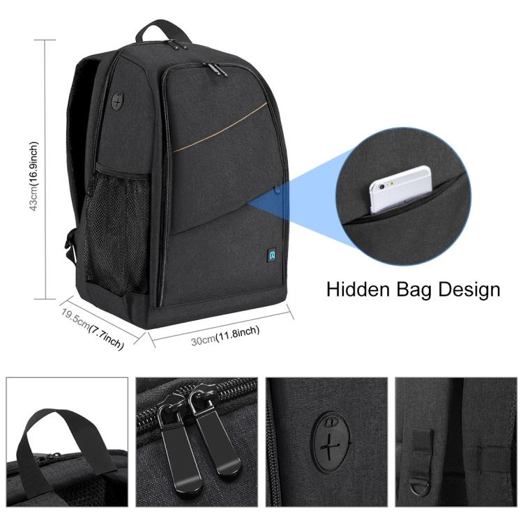 [US Warehouse] PULUZ Outdoor Portable Waterproof Scratch-proof Dual Shoulders Backpack Handheld PTZ Stabilizer Camera Bag with Rain Cover for Digital Camera, DJI Ronin-SC / Ronin-S