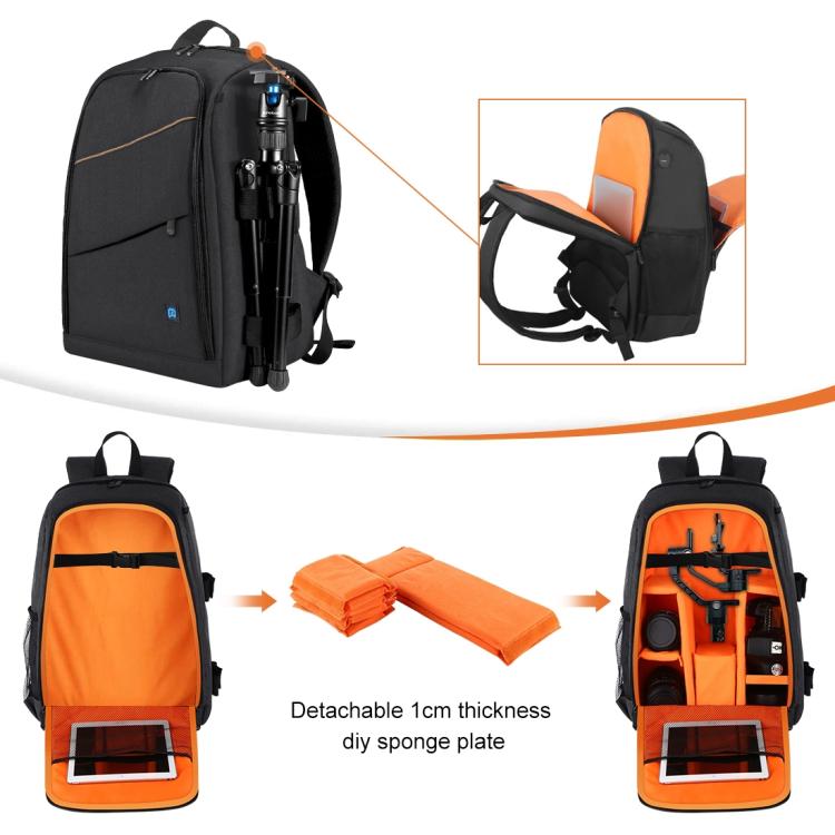 [US Warehouse] PULUZ Outdoor Portable Waterproof Scratch-proof Dual Shoulders Backpack Handheld PTZ Stabilizer Camera Bag with Rain Cover for Digital Camera, DJI Ronin-SC / Ronin-S