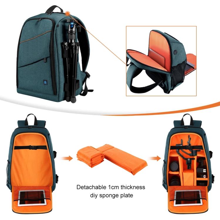 [US Warehouse] PULUZ Outdoor Portable Waterproof Scratch-proof Dual Shoulders Backpack Handheld PTZ Stabilizer Camera Bag with Rain Cover for Digital Camera, DJI Ronin-SC / Ronin-S