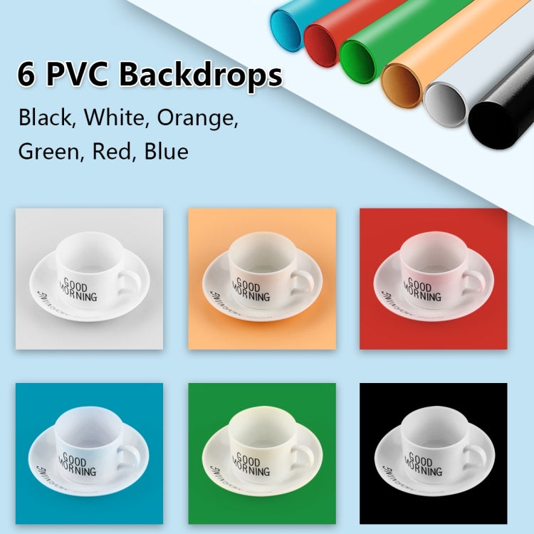 [US Warehouse] PULUZ 30cm Folding Ring Light Photo Lighting Studio Shooting Tent Box Kit with 6 Colors Black / White / Orange / Red / Green / Blue Backdrops, Unfold Size: 30cm x 30cm x 30cm - Black