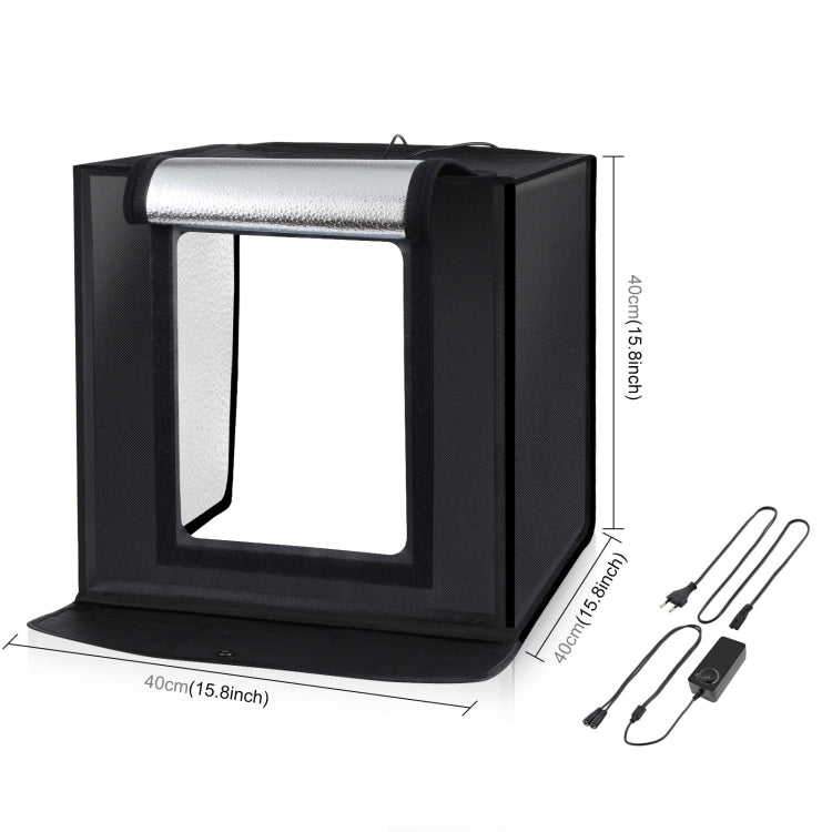 PULUZ 40cm Folding Portable White Light Dimmable Photo Lighting Studio Shooting Tent Box Kit with 6 Colors  - Black, Orange, White, Red, Green, Blue Backdrops