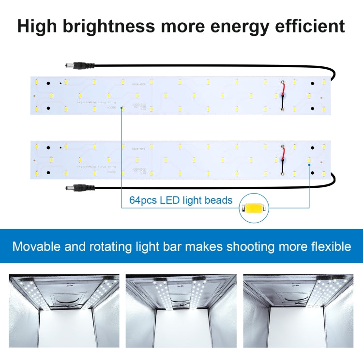 PULUZ 40cm Folding Portable White Light Dimmable Photo Lighting Studio Shooting Tent Box Kit with 6 Colors  - Black, Orange, White, Red, Green, Blue Backdrops