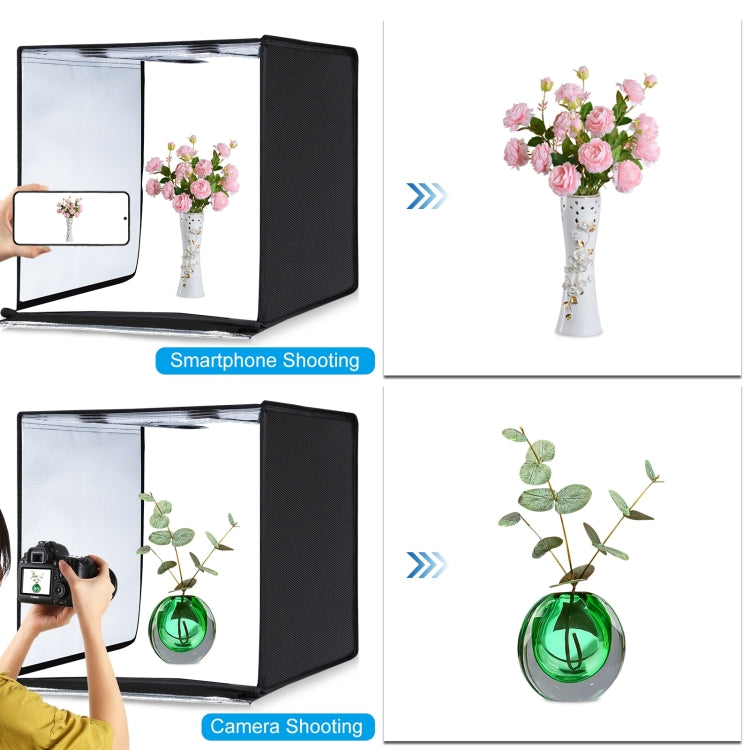 PULUZ 40cm Folding Portable White Light Dimmable Photo Lighting Studio Shooting Tent Box Kit with 6 Colors  - Black, Orange, White, Red, Green, Blue Backdrops