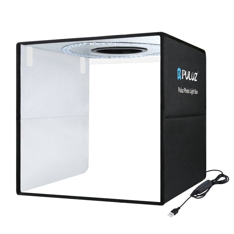PULUZ 40cm Folding Portable Ring Light USB Photo Lighting Studio Shooting Tent Box with 6 x Dual-side Color Backdrops, Size: 40cm x 40cm x 40cm  - Black