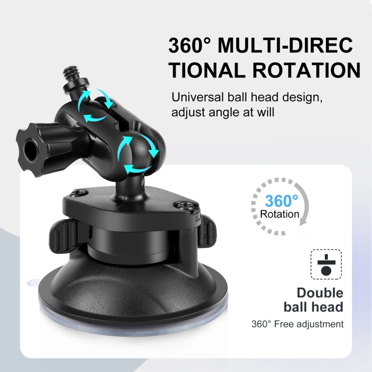 PULUZ 1/4 inch Magic Arm Suction Cup Mount  - Black