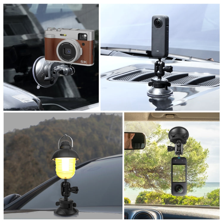 PULUZ 1/4 inch Magic Arm Suction Cup Mount  - Black