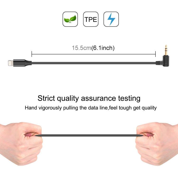 PULUZ 3.5mm TRS Male to 8 Pin Male Live Microphone Audio Adapter Cable for PU3153 / PU3154  - Black
