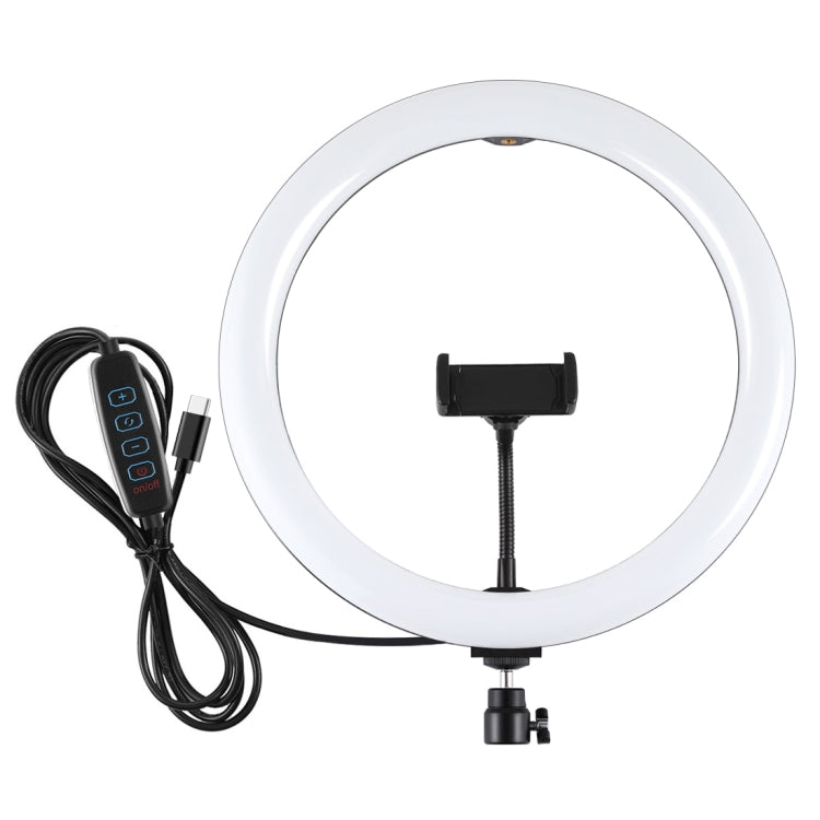 PULUZ PD20W 11.8 inch 30cm Type-C 3 Modes Dimmable Dual Color Temperature LED Curved Diffuse Light Ring Vlogging Selfie Photography Video Lights with Phone Clamp  - Black