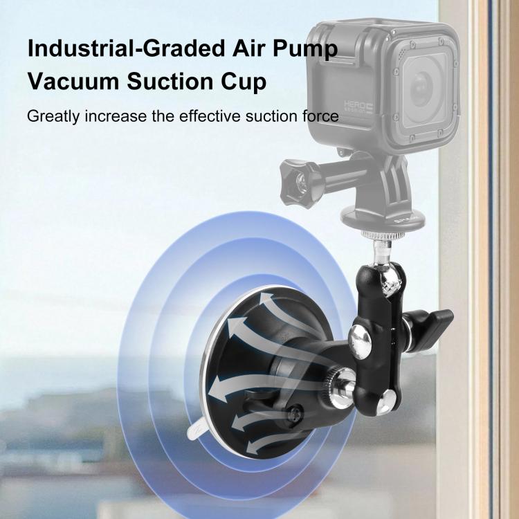 PULUZ Upgraded 1/4 inch Magic Arm Suction Cup Mount  - Black