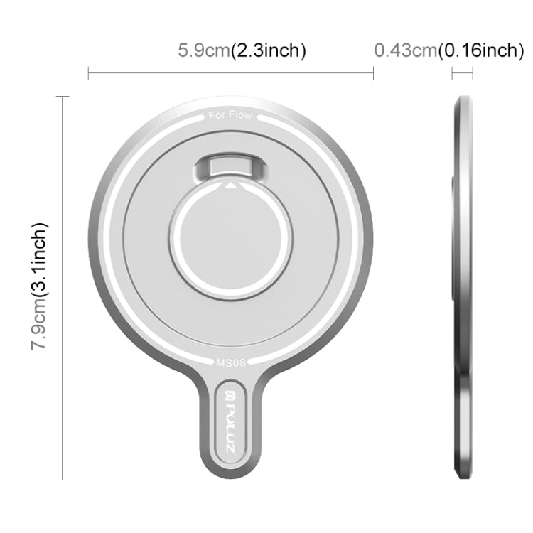 PULUZ For Insta360 FLow Gimbal Magnetic MagSafe Adapter Phone Holder  - Silver