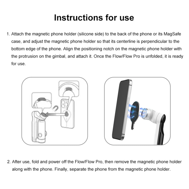 PULUZ For Insta360 FLow Gimbal Magnetic MagSafe Adapter Phone Holder  - Silver