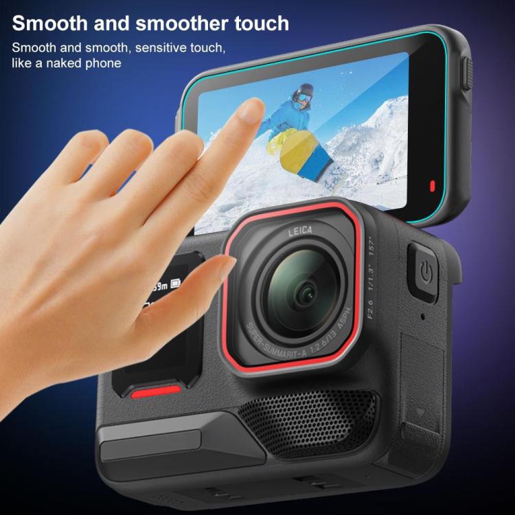 For Insta360 Ace Pro 2 PULUZ 3 in 1 Rear & Front  Screen and Lens Tempered Glass Film  - Transparent