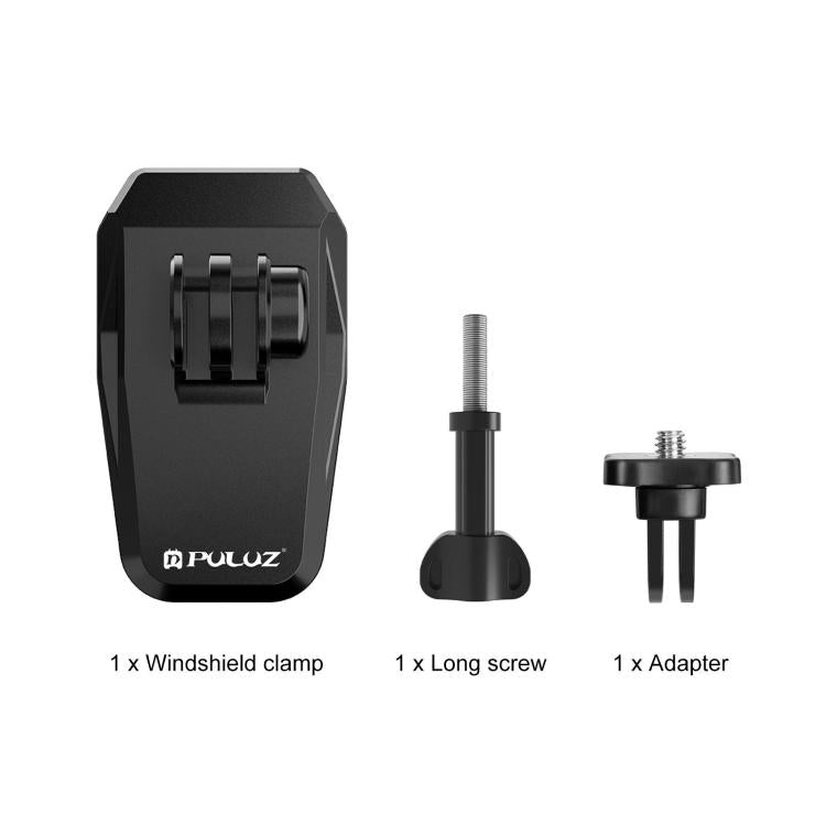PULUZ Motorcycle Windshield Clip Bracket Camera Mount  - Black