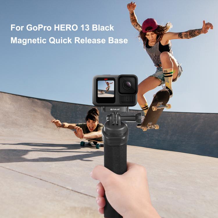 For GoPro HERO13 Black / MAX2 PULUZ Magnetic Quick Release Metal Base  - Black