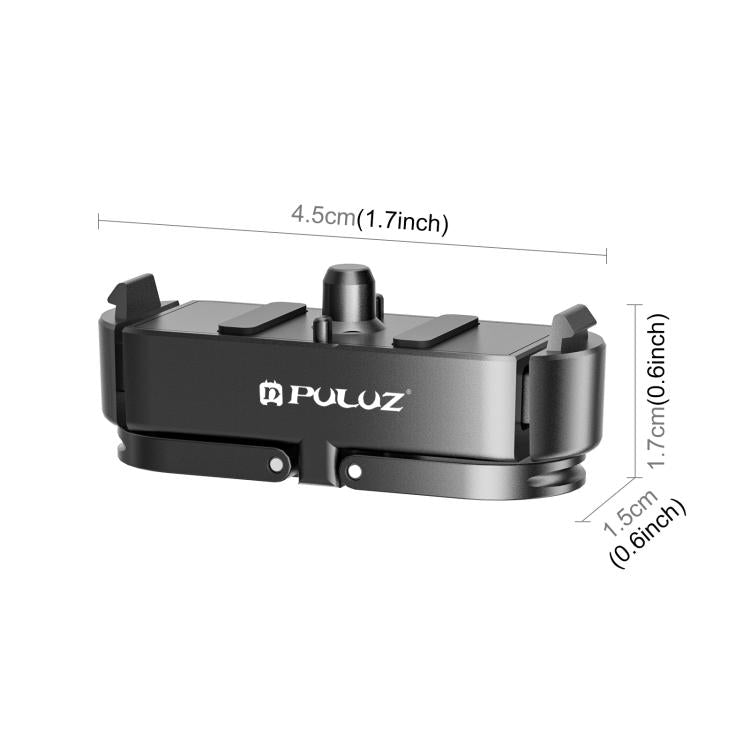 For GoPro HERO13 Black / MAX2 PULUZ Magnetic Quick Release Metal Base  - Black