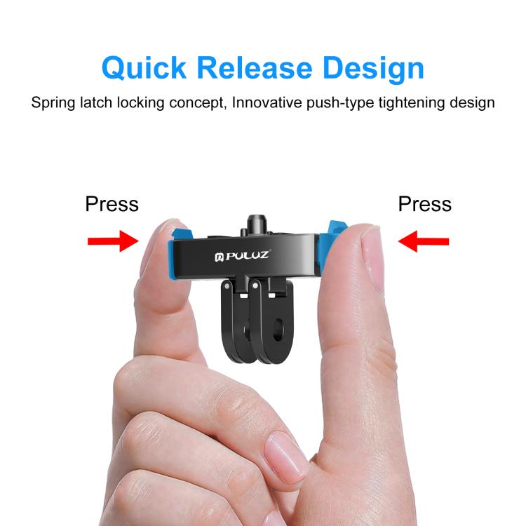 For GoPro HERO13 Black / MAX2 PULUZ Magnetic Quick Release Metal Base  - Black