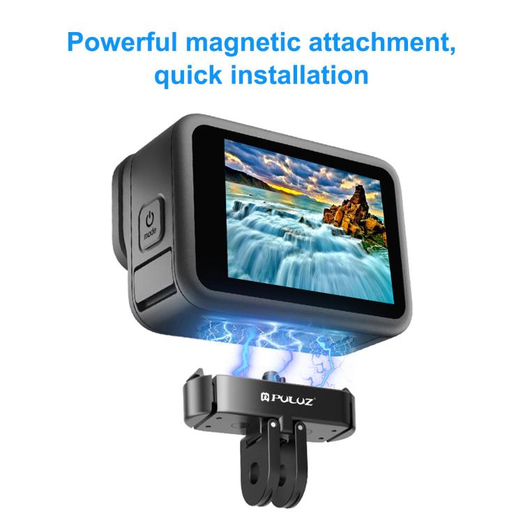 For GoPro HERO13 Black / MAX2 PULUZ Magnetic Quick Release Metal Base  - Black
