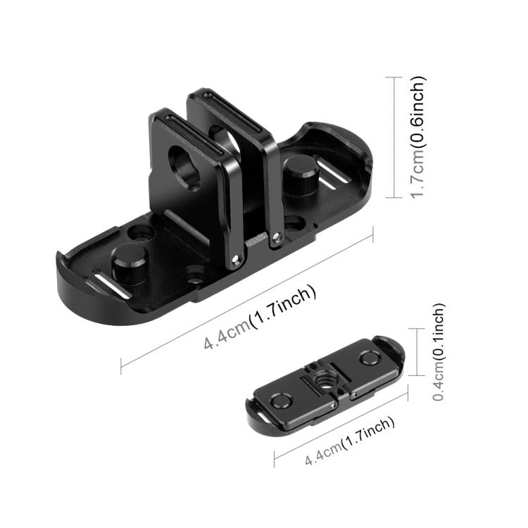 PULUZ Quick Release Magnetic Folding Base Adapter for GoPro HERO12 Black /11 Black /11 Black mini /10 Black /9 Black /8 Black / Max  - Black
